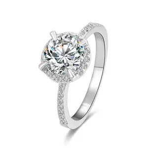 POLIVA Chapado en joyería de la boda anillo de dedo de oro de diamante Cz de la plata esterlina 925 bastante encantadores regalos sencillo para chicas barato blanco