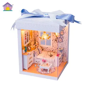 Factory Direct Supply Christmas Gifts 12 Year Old Girls Diy Dollhouse Mini House Diy Wooden Gift Box Packaging For Her