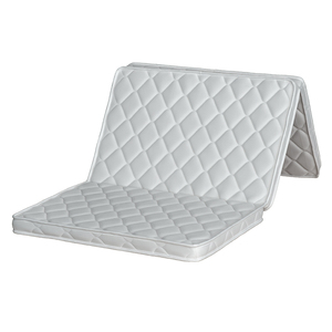 Colchón de espuma de <span class=keywords><strong>viaje</strong></span> plegable de 3 piezas de tela de punto de malla 3D Premium para invitados para playa, Camping, dormitorio o uso hospitalario - Product Image 1