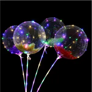 Nicro批发透明充气Pvc圣诞发光照明Bobo LED气球装饰泡沫气球