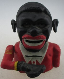 pintado en polvo mecánica de hierro fundido hombre negro cabeza de dinero del banco - Product Image 3