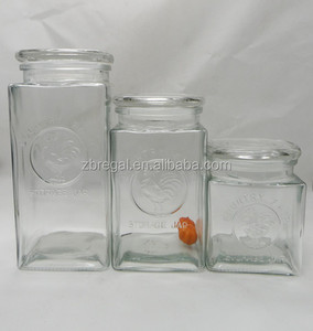 Glass Storage Jar with glass lid --Country Fair/Yorkshire--1.5L,1.2L,0.8L