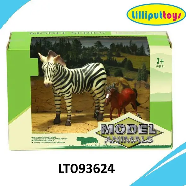 Jouets animaux en PVC pour enfants, zèbre et petits chevaux, jeux