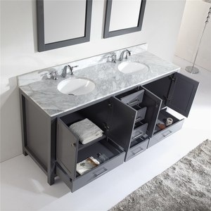 Meja Rias Kamar Mandi Gaya Amerika, Satu Buah Vanity Top Grade dengan Wastafel Seni - Product Image 6