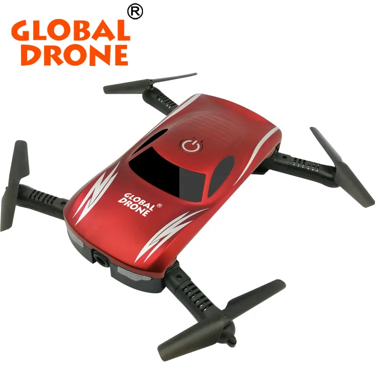 Global Drone Foldable Selfie Drone GW186 Dron Red Design Mini Drone HD Camera Headless / 3D Roll WIFI Fpv Best Gifts for Kids