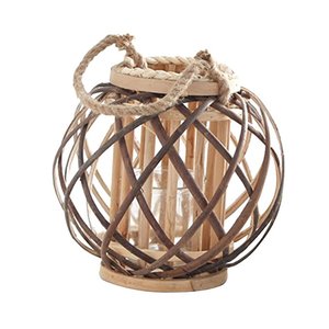 Portavelas <span class=keywords><strong>de</strong></span> Mimbre Tejido Blanco Rústico para Decoración del Hogar y Jardín - Product Image 2