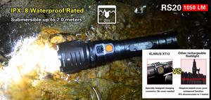 KLARUS RS20 <span class=keywords><strong>U2</strong></span> LED Rechargeable Senter 1050 lumens Berburu Hiking Berkemah Pencarian Penyelamatan Taktis Torch - Product Image 5