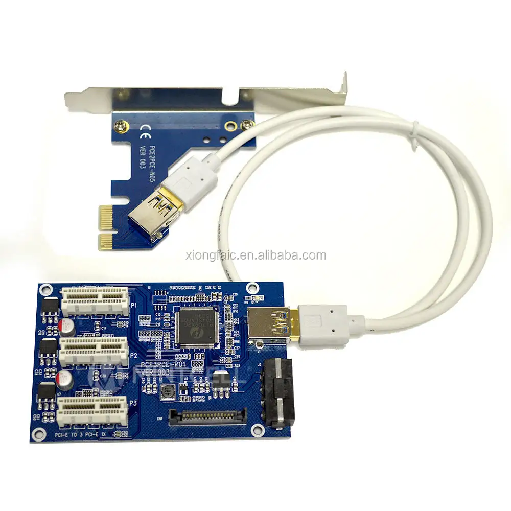 Mini PCIe 1 Sampai 3 PCI Express 1X Slot Riser Kartu Mini ITX untuk Eksternal 3 Pci-e Slot Adaptor Pc Yaitu Port Multiplier Kartu