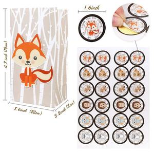 Woodland Party Favor Bags, 3D <strong>Safari</strong> Animals Paper Gift Bags with Thank You Stickers Goodie <strong>Boxes</strong> for Kids Birthday Party - Product Image 3