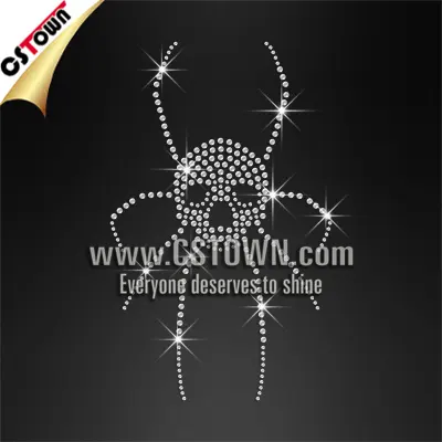 Grosir Bling Panas Memperbaiki Tengkorak Laba-laba Berlian Imitasi Besi Pada Pakaian Desain Berlian Imitasi