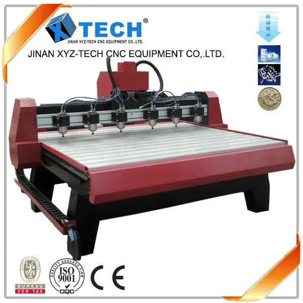 Sử dụng thứ hai tay giá rẻ 4 trục đa head acrylic khắc gỗ cnc router giá máy