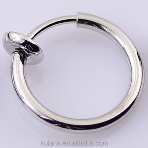 Caliente con Clip Boby <span class=keywords><strong>labio</strong></span> de la nariz del oído Fake Piercing anillos Stud Punk Goth <span class=keywords><strong>falso</strong></span> pendientes de <span class=keywords><strong>aro</strong></span> Septum - Product Image 2