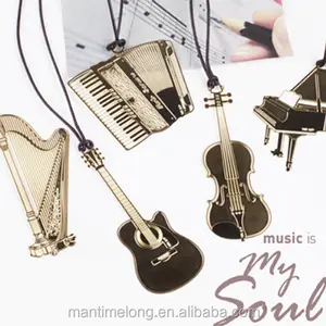 かわいいゴールドメタルブックマークファッションMusialPiano Guitar Bookmark for Book Creative Gift Korean Stationery