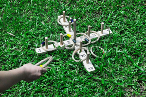TJ MARCA GIGANTE DE MADERA JUGUETES TEJOS RING TOSS <span class=keywords><strong>JUEGO</strong></span> de JARDÍN - Product Image 4