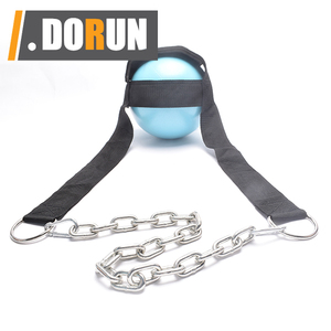 Imbracatura per il collo per l'allenamento con i pesi, esercitatore per il collo per l'attrezzatura per l'allenamento del collo palestra, allenatore per il collo con catena lunga regolabile in acciaio - Product Image 2