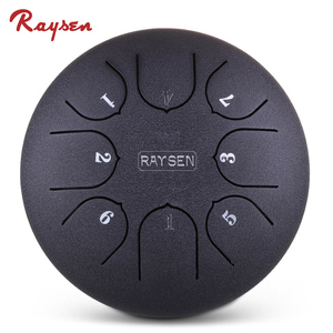 Tambour à languettes en acier Raysen de haute qualité, 6 pouces, 8 tons, tambour Hank, instrument de percussion pour enfants et adultes, multicolore, électro-plaqué, gratuit - Product Image 3