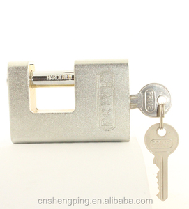 Nine armoured rectangle <strong>brass</strong> iron <strong>80mm</strong> rectangle <strong>padlock</strong> cylinder with 2 <strong>brass</strong> keys a3 steel shackle pad lock - Product Image 3