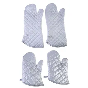 Gants de cuisine isolés au four en coton matelassé argenté Porte-casserole imprimé par sublimation Protection de cuisson réutilisable résistante à la chaleur