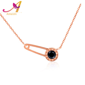 Japón y Corea Del sur dulce <span class=keywords><strong>de</strong></span> papel acero <span class=keywords><strong>de</strong></span> titanio <span class=keywords><strong>de</strong></span> oro rosa cadena <span class=keywords><strong>de</strong></span> la clavícula collar <span class=keywords><strong>de</strong></span> la muchacha - Product Image 3