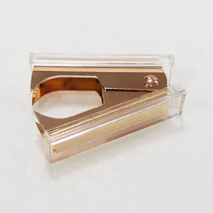 Huisen Penghilang Staples Emas, Penghapus Staples Akrilik Bening Cerah, Peralatan Kantor Distributor Desain Rose Gold