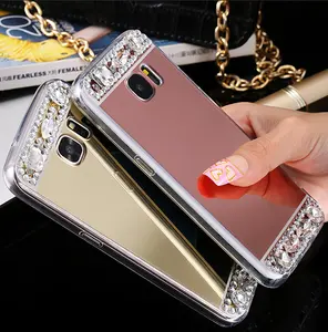 Bling Diamant Spiegel Tpu Phone Case Voor Samsung S7/S8/S9/S10/J7/J5/J3/S5/A7/A5/A3 Case