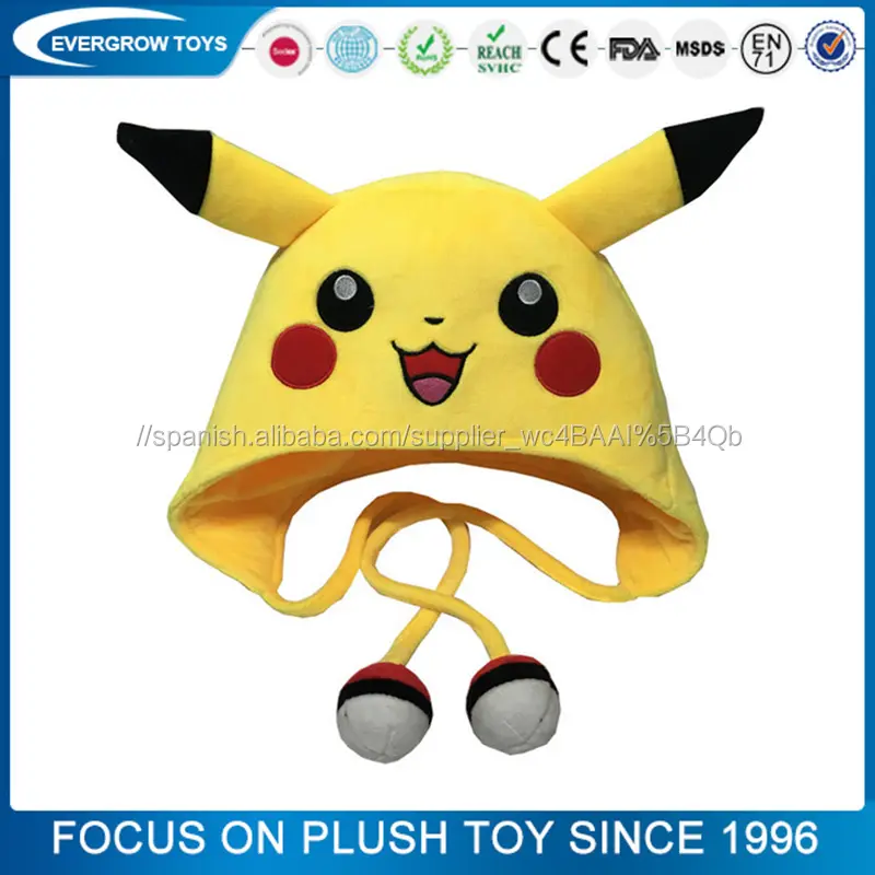 2016 pokemon pikachu sombreros animales sombrero de felpa suave
