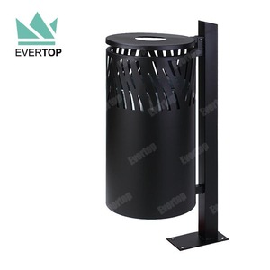 DA-78J pattumiera in piedi con palo <span class=keywords><strong>nero</strong></span> all'aperto in stile moderno pattumiera all'aperto cestino della <span class=keywords><strong>spazzatura</strong></span> commerciale all'aperto - Product Image 4