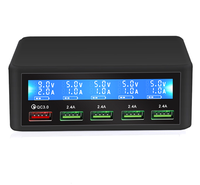 Chargeur rapide USB 40W 5 ports affichage LED Charge rapide 3.0 Station de charge rapide pour iPhone x 11 12 13 14 15 pour ipad