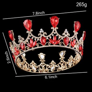 Corona da <span class=keywords><strong>Principessa</strong></span> in Cristallo Rosso <span class=keywords><strong>Tiara</strong></span> in Lega <span class=keywords><strong>Tiara</strong></span> Colorata AB - Product Image 2