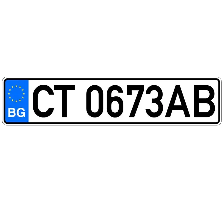 European Aluminum Personal Design Custom Text Embossed Car License Plate Number