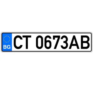 European Aluminum Personal Design Custom Text Embossed Car License Plate Number