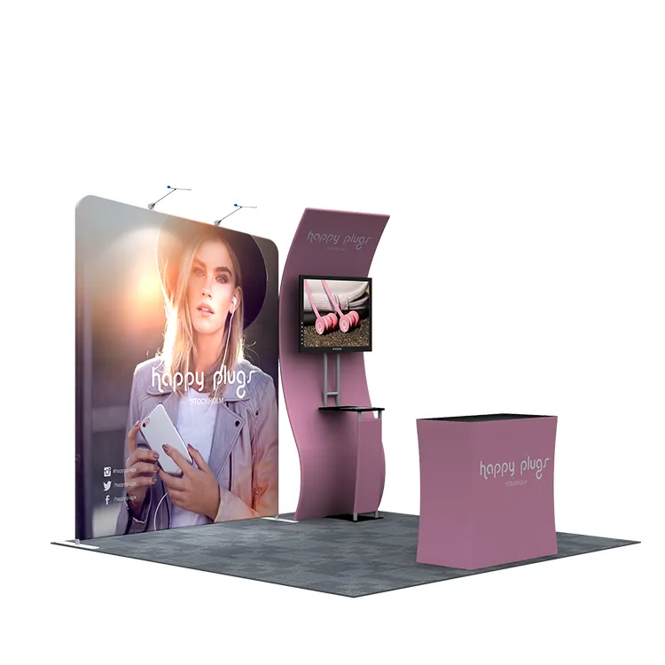 Stampa personalizzata Tradeshow Display Stallo 3x3 Formato standard Mostra Del Basamento Booth