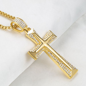 Marlario uomo Hip Hop gioielli strass glassato fuori giesus grande croce ciondolo moissanite croce croce collana moissanite da uomo - Product Image 5