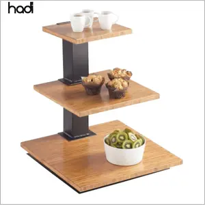 Catering decorations wooden cake display stand other hotel food display unique 3 tier food display shelf for hotel