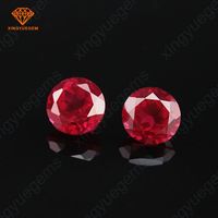 Pierres rubis découpées brillantes, 8 pouces 5 #, forme ronde, pour charrette, synthétique