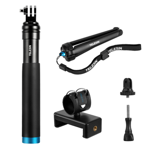 ホットスポーツカメラアクセサリーアルミニウム自撮り一脚スティックGo ProHero8およびDJIOsmoアクションカメラ用の拡張可能なハンドヘルドポール - Product Image 2