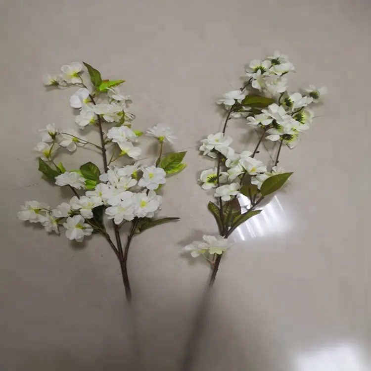 ดอกเชอร์รี่ดอกไม้ประดิษฐ์สีขาวดอกไม้ประดิษฐ์สำหรับงานแต่งงาน