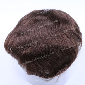 <span class=keywords><strong>HT21</strong></span>กลางสีน้ำตาลสี#3ฟรีสไตล์โมโนลูกไม้NPU 1/4 "ขอบ#64ฐานลูกไม้สามารถเลือกวิกผู้ชาย100%อินเดียมนุษย์remyผม - Product Image 6