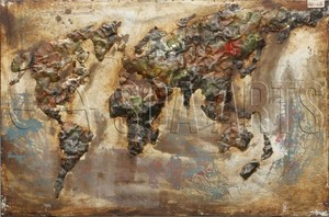 <strong>World</strong> <strong>Map</strong> 3D Metal <strong>Wall</strong> Art Craft for Home Decoration - Product Image 3