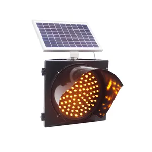 Solar Amber Beacon Traffic light Battery Powered Blinking Led Lights