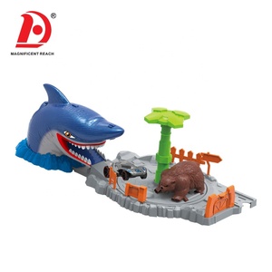 هوادا oy ° عربة قطار سرعة القرش تأثير أشيب مشهد صغير طرد مداري لعبة سيارة - Product Image 5