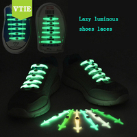 Lacets élastiques plats en silicone sans nœuds, marque Hengfeng, qui brillent dans le noir, couleur et logo personnalisables, largeur 1 cm, pratiques, MOQ 100