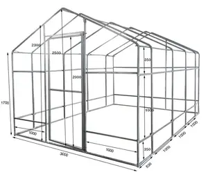 Skyplant定制的步入式花园温室，用于种植3x5m