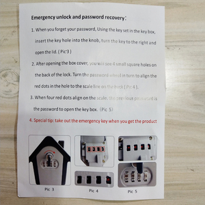 HG6 Nouveau Design Boîte De Serrure À Clé Mural Combinaison Coffre-fort serrure de sécurité avec clé - Product Image 5