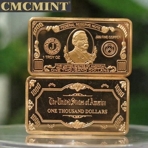 سبيكة نحاس أمريكية عيار 999 بوزن 1 أونصة على شكل ورقة نقدية بقيمة 1000 دولار أمريكي B45 - Product Image 6