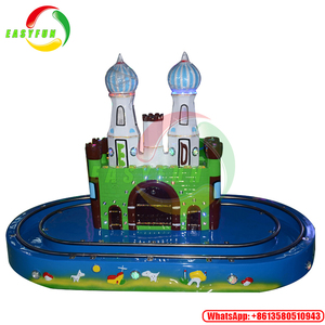 Carrusel de pista operado por monedas, máquina de juego de carrusel redondo, tren de rotación de Castillo electrónico - Product Image 5