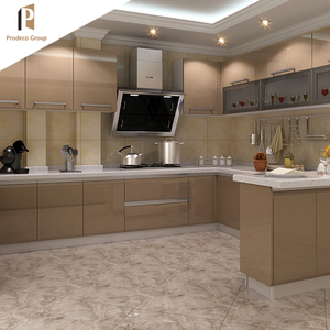 Meubles de cuisine modulaires personnalisés avec comptoir <span class=keywords><strong>en</strong></span> marbre/résine, charnières, robinet, panier de tiroir - Design moderne et écologique - Product Image 2