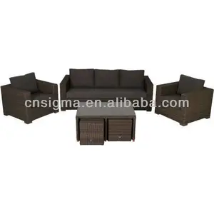 жизнь мурены коричневый диван из ротанга гостиной набор с темно-серый подушки