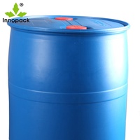 Tambour plastique HDPE bleu, seau plastique de 200 litres, 200 l