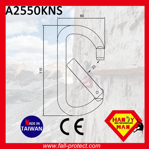 25KN ที่มีใบรับรอง CE O ประเภทสำหรับกีฬาป่าคาราบิเนอร์อลูมิเนียม - Product Image 2